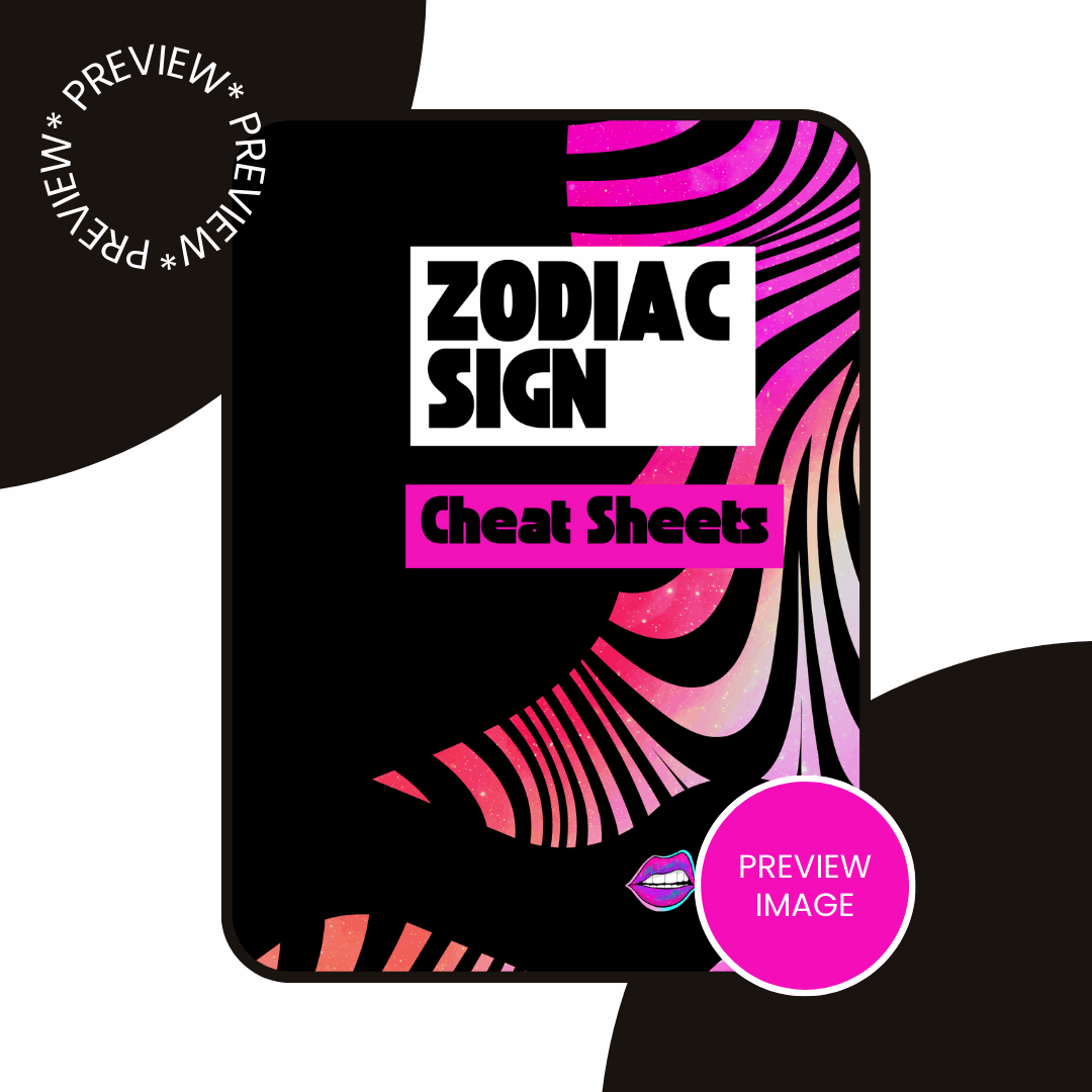 Cosmic Cannibal Zodiac Sign Cheat Sheets