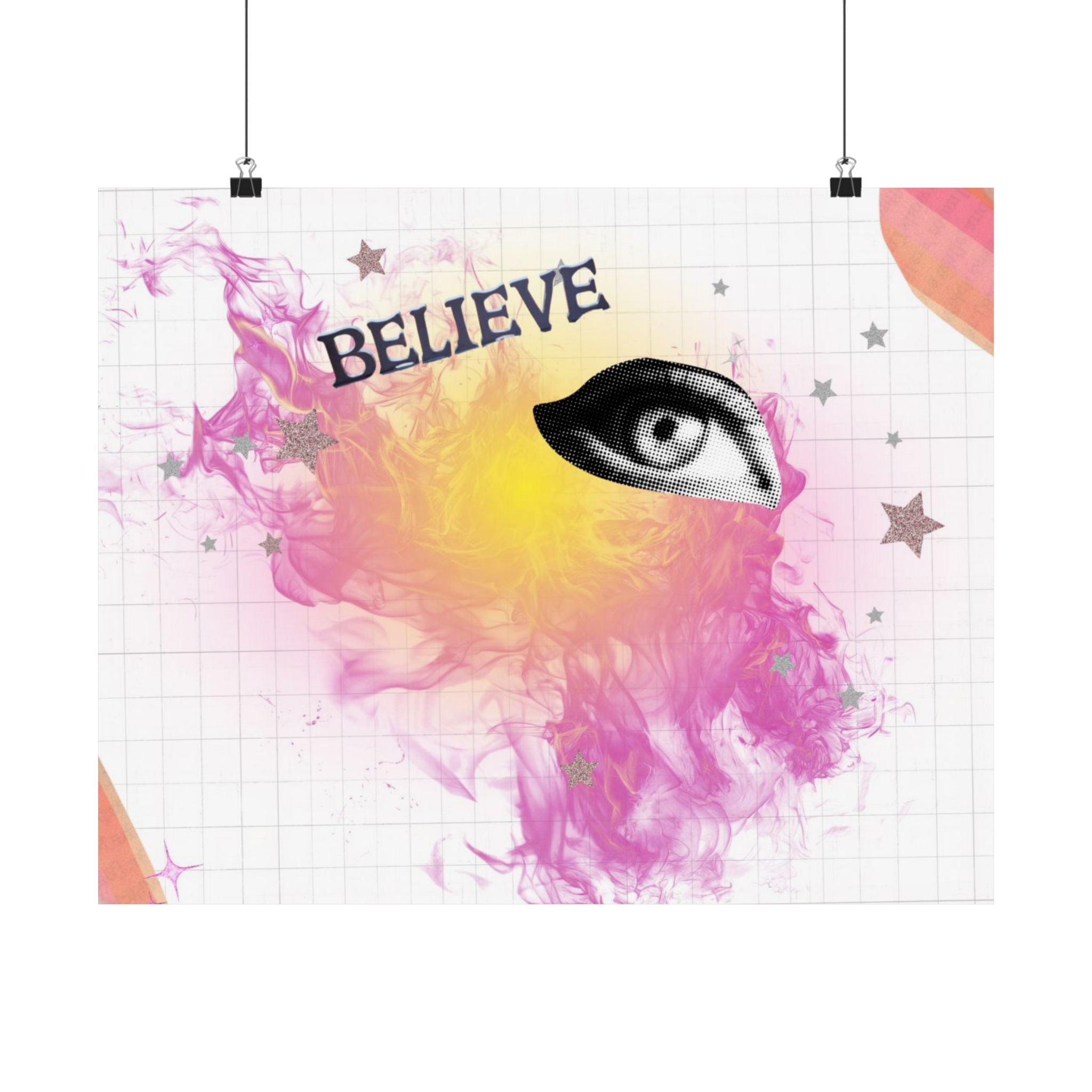 BELIEVE Digital Collage Art Print for Manifestation & Motivation