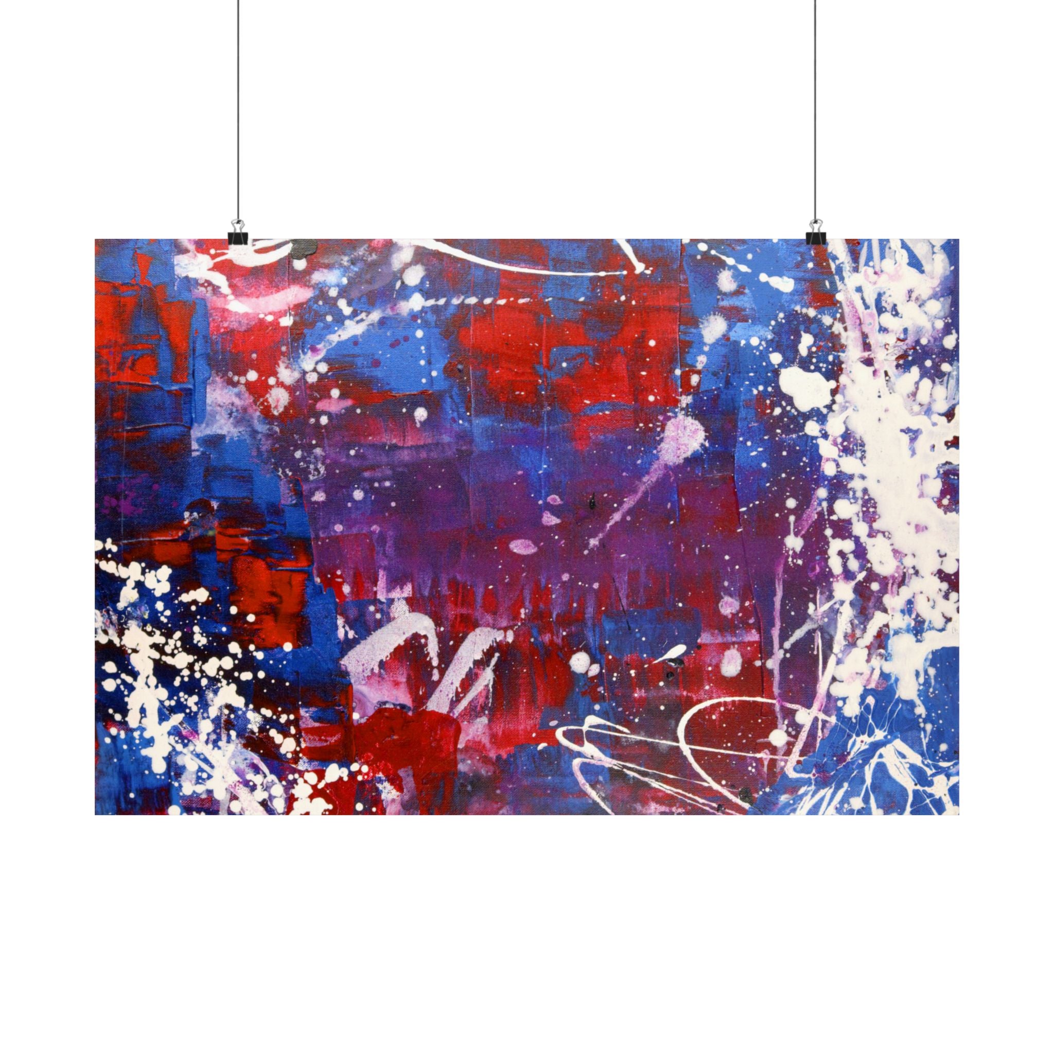Red & Blue Vibrant Abstract Aries-Inspired Art Print