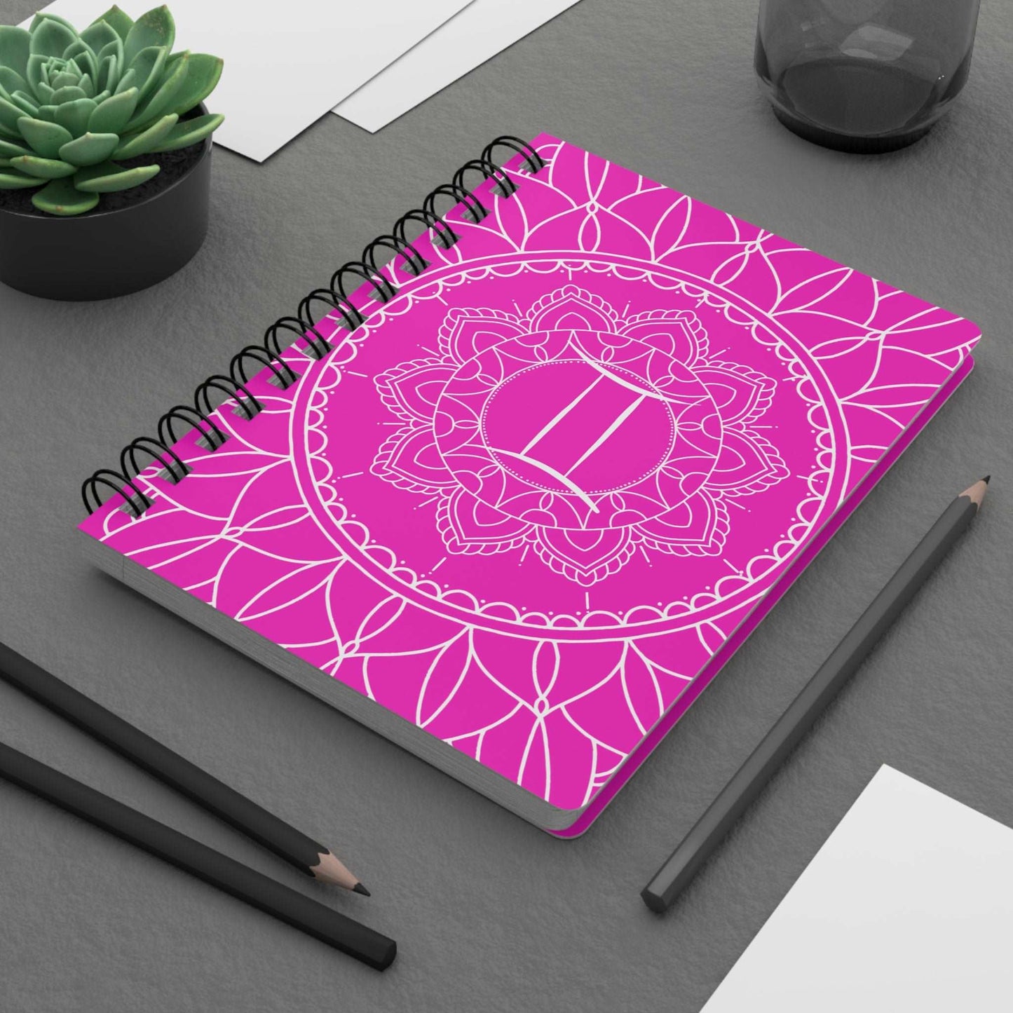 Gemini Mandala Spiral Bound Journal