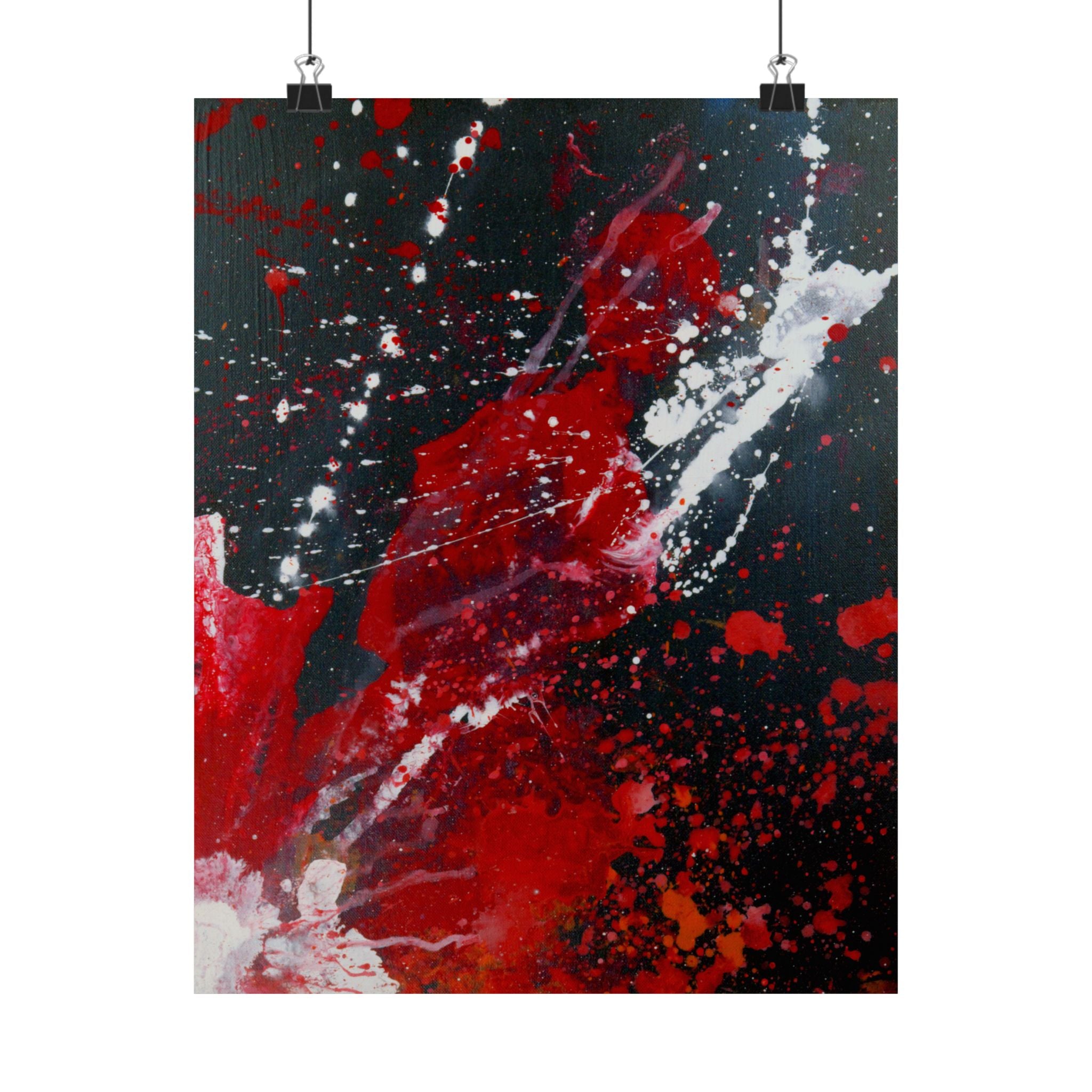Abstract Red Satin Poster Print - Modern Art Wall Decor