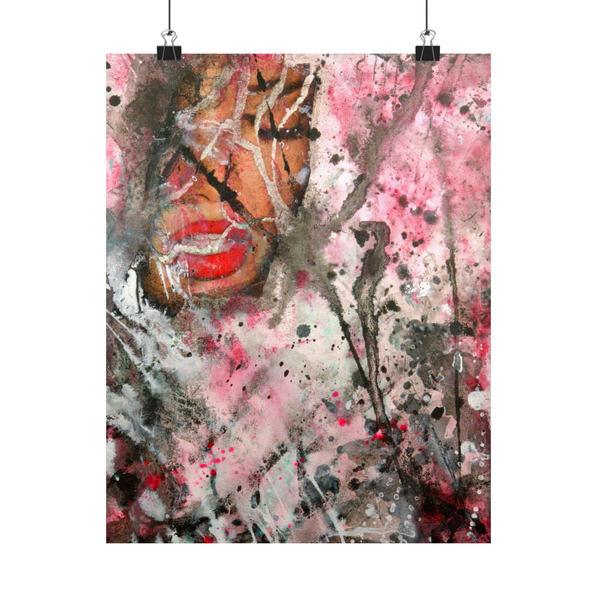 Abstract Splatter Collage Satin Art Poster - Vibrant Wall Decor