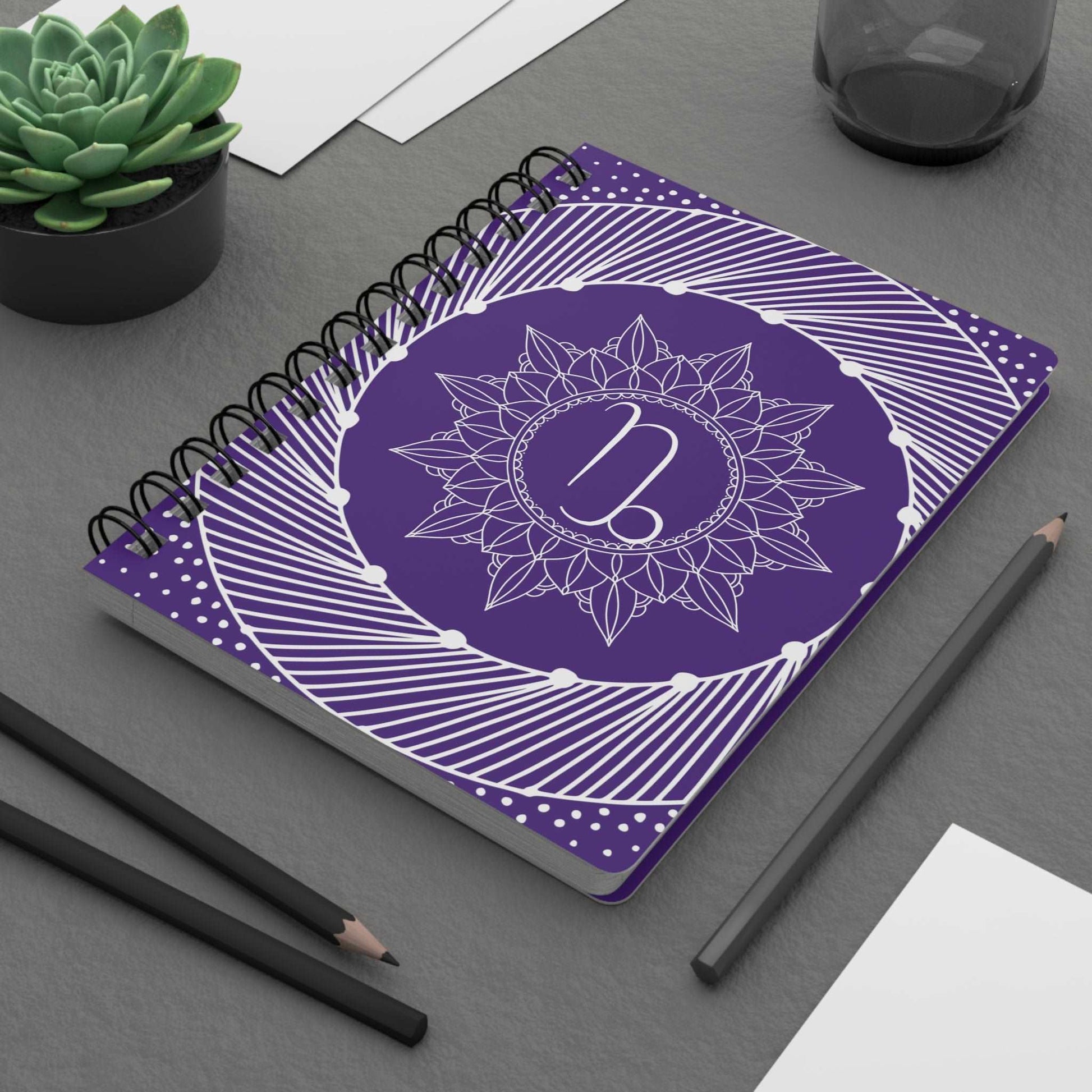 Capricorn Mandala Spiral Bound Journal